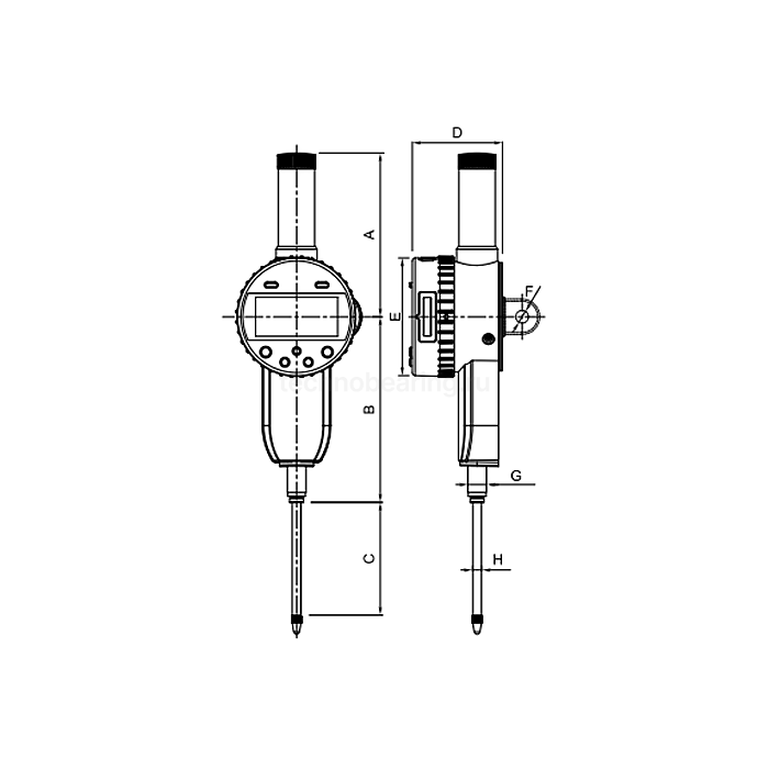 Индикатор цифровой с абсолютной шкалой 0-50,8мм/0,001мм", 5340-9115 Dasqua