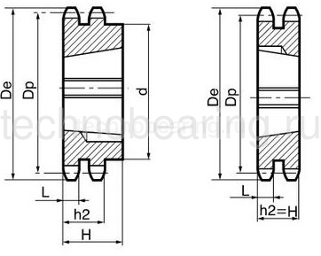 Звездочка под втулку тапербуш для цепи: 08B-2, Z=22, 1/2" x 5/16" TD09022 (PHS 08B-2 ТВ 22) Sati — детальное фото 1