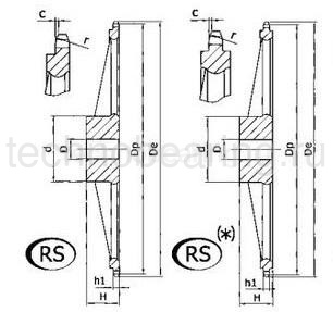 Звездочка со ступицей (чугун) под расточку для цепи: 08B-1, Z=45, 1/2" x 5/16" RS09045 Sati