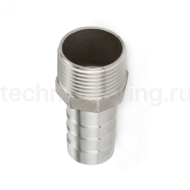 Ниппель для шланга нержавеющий (AISI304) 1/2"x20мм, TL050HTM20 TITAN LOCK