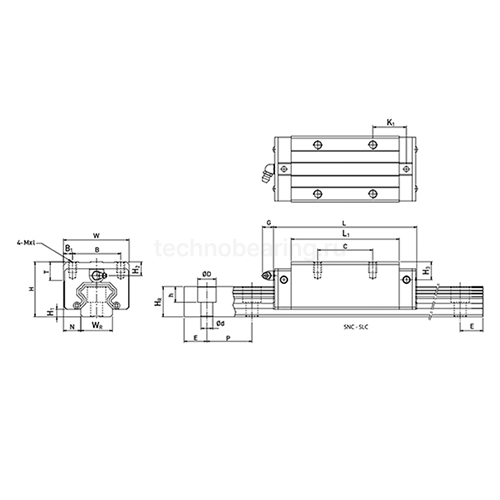 Каретка SNC45P0N (HGH45CA) ISB Linear