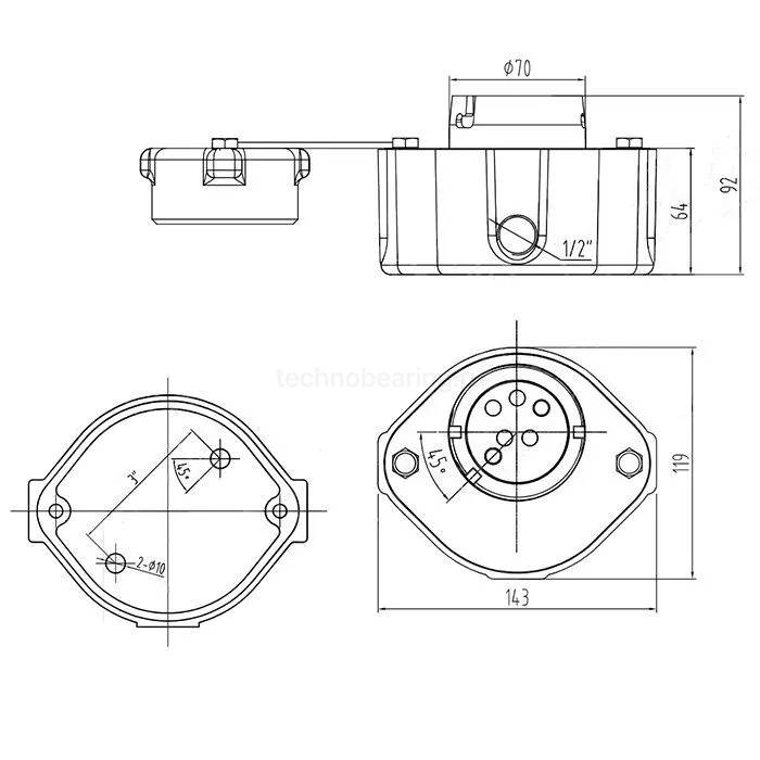 Розетка оптическая, 6-ти контактная, 3 J-слота, алюминий, TLPS-6 TITAN LOCK