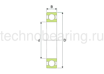 Подшипник 6001POMGLASS (пласт., стекл шар.) ISB