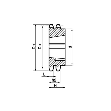 Звездочка под втулку тапербуш для цепи: 08B-2, Z=19, 1/2" x 5/16" TD09019 (PHS 08B-2 ТВ 19) ISKRA