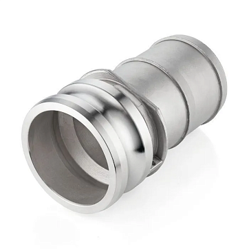Камлок нержавеющий тип E, ниппель с хвостовиком 2 1/2", AISI316, TL250ESS316 TITAN LOCK