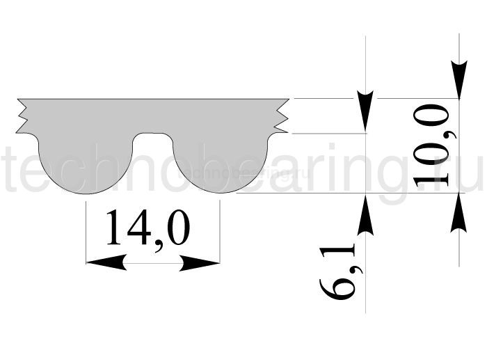 Зубчатый ремень метрического профиля 14M ширина: 40 мм, длина: 1400 мм, 140014M40 Sati