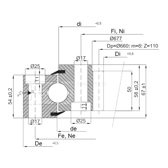 ОПУ стандартная серия с одним рядом шариков ZB1.250763200-1SPPN ISB — детальное фото 1