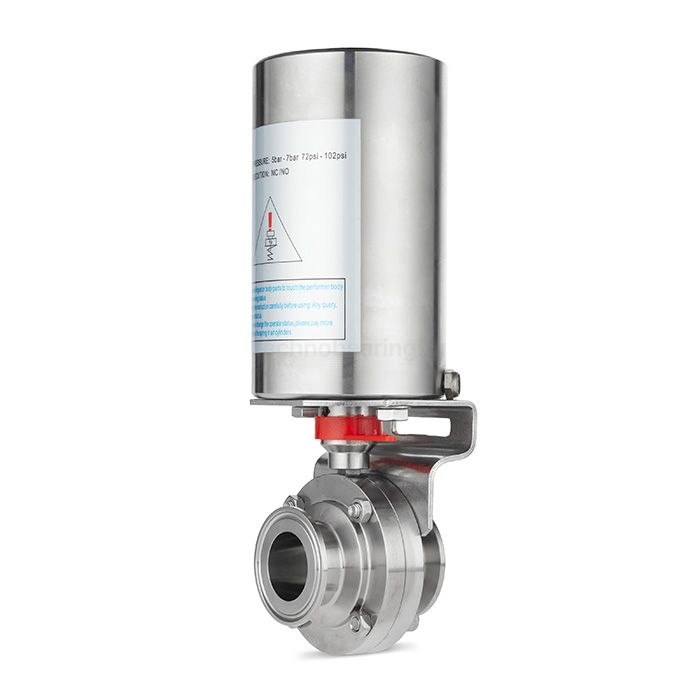 Затвор дисковый с пневмоприводом нерж. 304 DN50, тип clamp-clamp, DIN TLSD50CLS-P TITAN LOCK