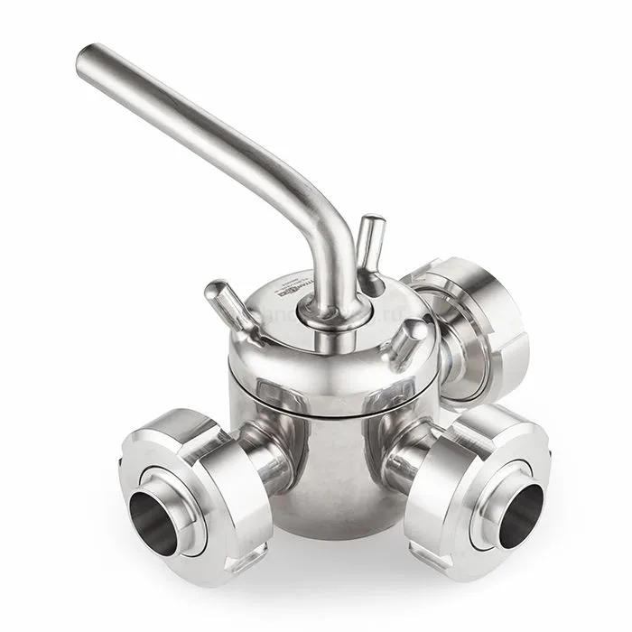 Кран пробковый трехходовой нерж 304, тип L, DN25, TL3CV25L-S TITAN LOCK — детальное фото 0