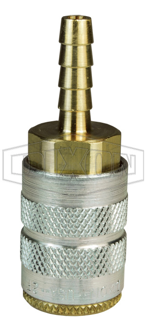 1/4in БРС серия F, розетка, хвостовик под шланг (латунь) 2FS3-B DIXON