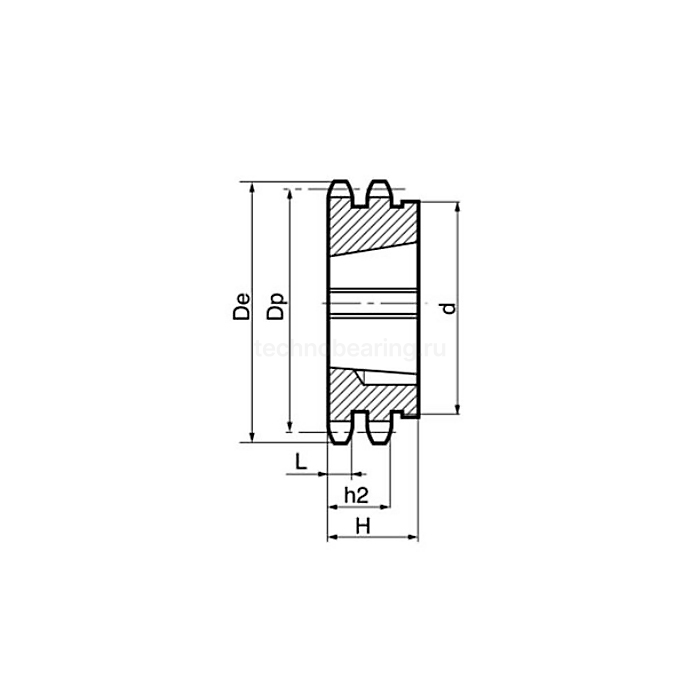 Звездочка под втулку тапербуш для цепи: 10B-2, Z=19, 5/8" x 3/8" TD10019 (PHS 10B-2 ТВ 19) ISKRA — детальное фото 1