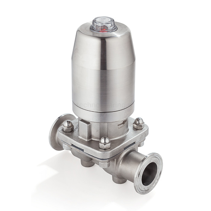 Мембранный клапан нерж.316 типа clamp, с пневмоприводом (нерж.), DN65 DIN TL65DVCL-PS TITAN LOCK — детальное фото 0
