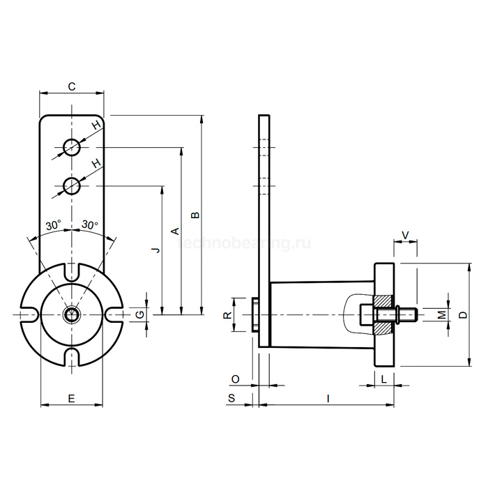 Рычаг натяжителя RE 30 RE010030 ISKRA — детальное фото 1