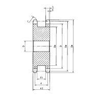 Звездочка двойная с готовым отверстием d=25, шпон. паз, для однорядных цепей: 10B-1, Z=15 ISKRA
