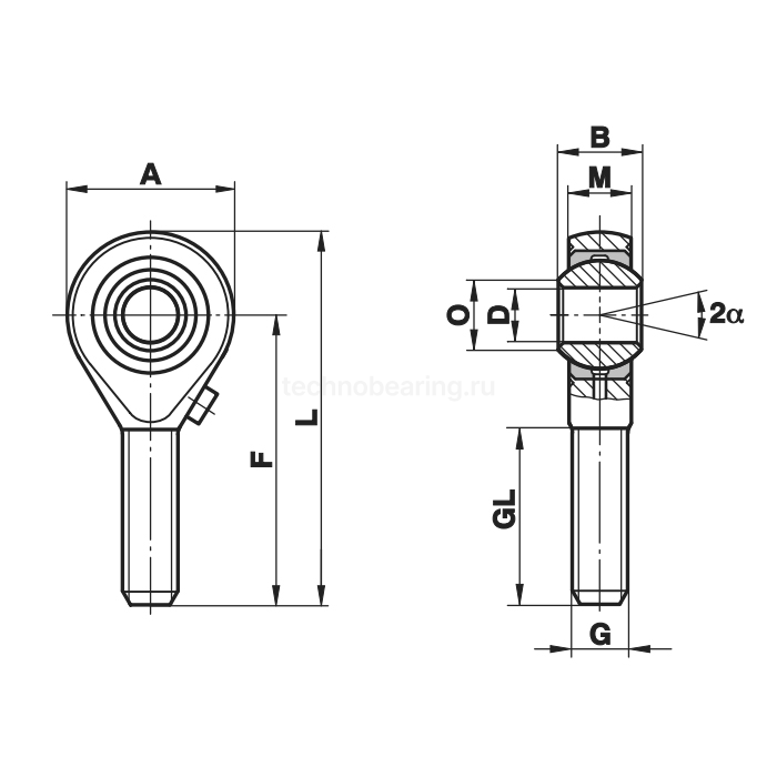 Шарнирный наконечник GAXS8 Fluro