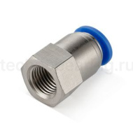 Фитинг цанговый прямой, 8 мм, внутр. резьба 1/4", латунь никелированная, тип PCF, TLP-PCF8-02BRN TITAN LOCK