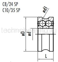 Ролик с полукруглым желобом без пальца C10/35SP CTS