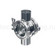 Диоптр трубный сдвоенный под сварку, нерж, DN40, TL040TPD-WD TITAN LOCK