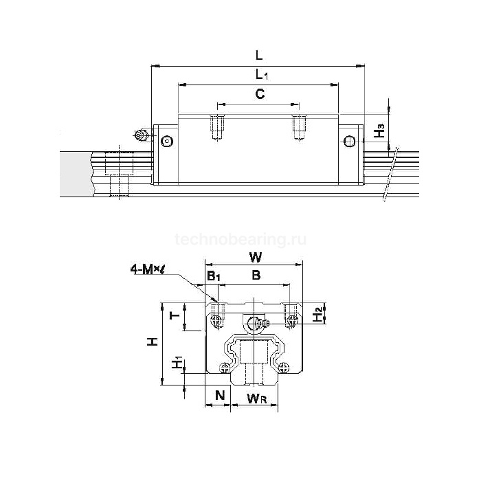 Каретка HGH55HAZOC HIWIN