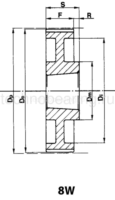 Шкив зубчатый с профилем HTD под втулку тапербуш 80-8M-20 TB (PHP 80-8M-20TB) Sati — детальное фото 1