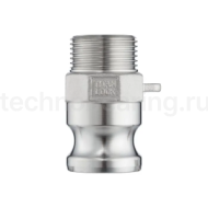Камлок нержавеющий тип F ниппель, наруж. резьба BSP 1 1/2", AISI316, TL150FSS316 TITAN LOCK