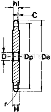 Звездочка без ступицы под расточку для цепи: 083-1, Z=95, 1/2" x 3/16" CS07095 (PHS 083-1A95) Sati