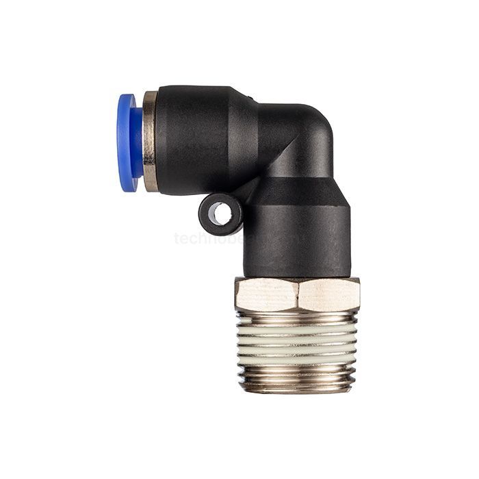 Фитинг цанговый угловой 8 мм, наруж. резьба 1/4", пластик, тип PL, TLP-PL8-02 TITAN LOCK