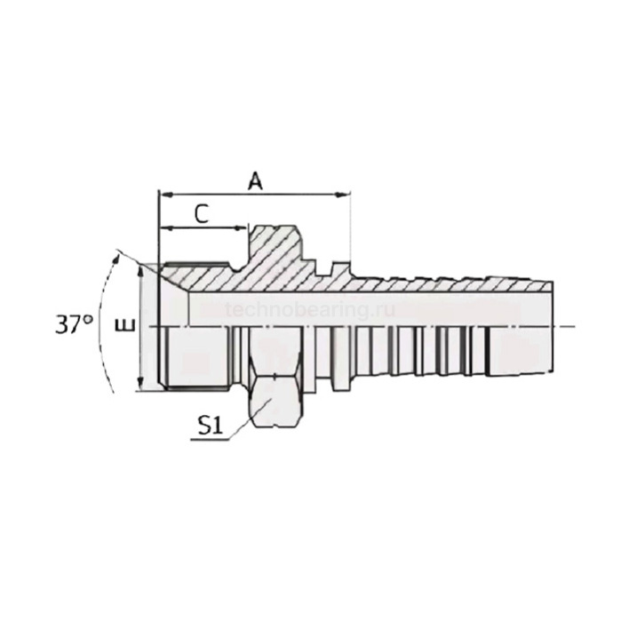 Фитинг DN 12 DK (Г) M24X1.5, TL-DK12F24X1.5 TITAN LOCK — детальное фото 1