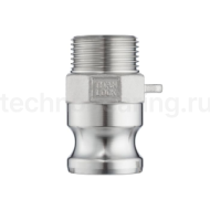 Камлок нержавеющий тип F ниппель, наруж. резьба BSP 2 1/2",  AISI304, TL250FSS TITAN LOCK