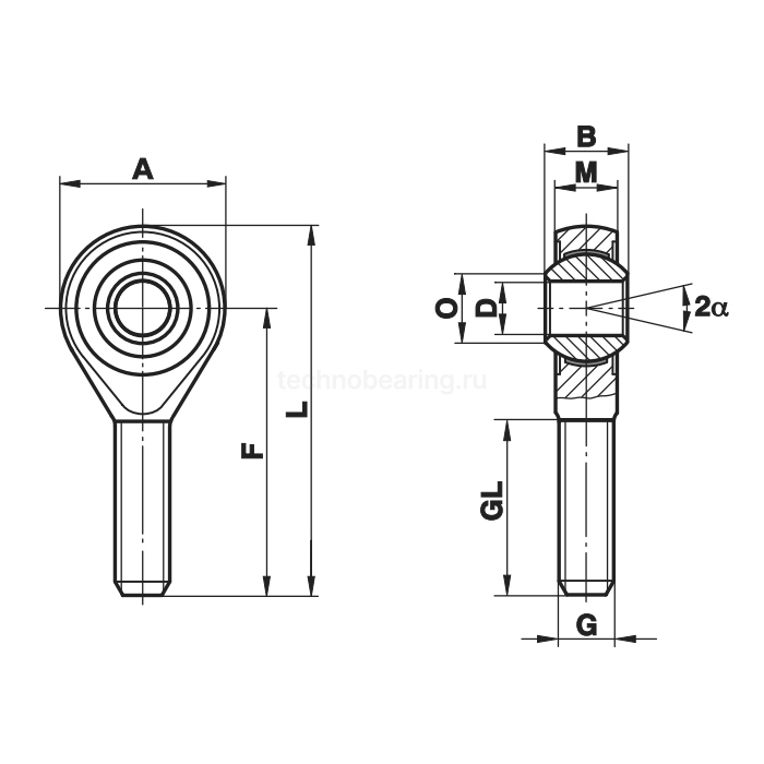 Шарнирный наконечник GAOW6 Fluro