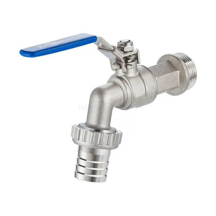 Кран шаровый водоразборный со штуцером, резьба BSP 3/4", нерж.сталь, TL75BCV TITAN LOCK