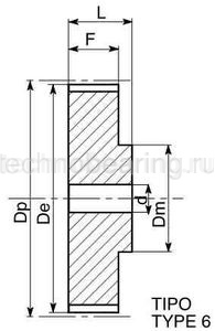 Шкив зубчатый под расточку дюймовый профиль 72MXL025 (PHP 72MXL025RSB) Sati