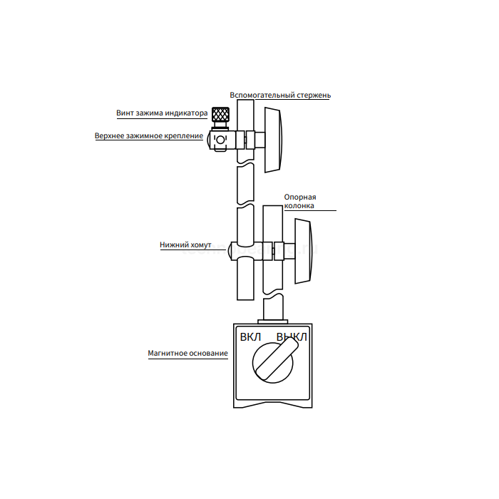 Штатив магнитный, усилие 80кг; зажим 6; 8мм, 7700-0005 Dasqua