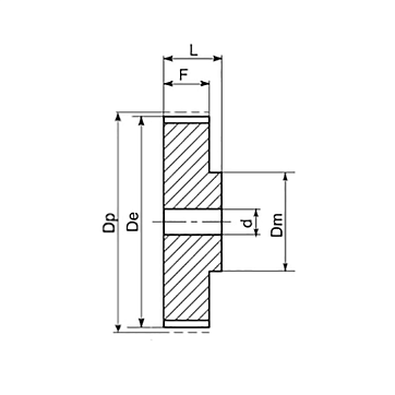 Шкив зубчатый под расточку профиль ремня T 31T10/48-0 (PHP 31T10/48-0RSB) Sati