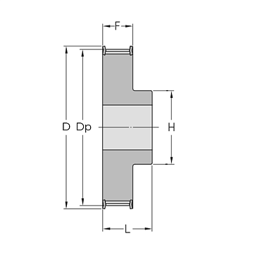 Шкив зубчатый под расточку 25-8M-20 (PHP 25-8M-20RSB) ISKRA