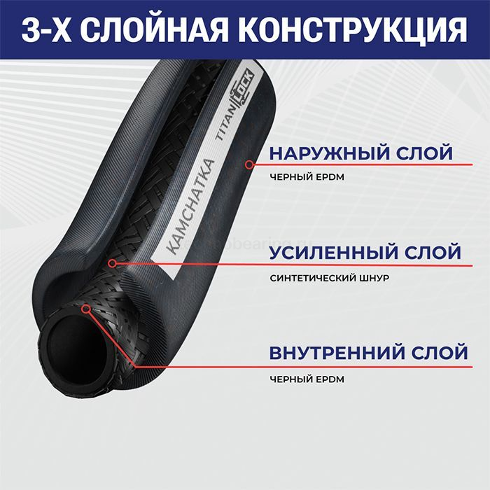 Рукав для пара и горячей воды, напорный "KAMCHATKA", вн.диам. 13мм, TL013KT TITAN LOCK