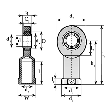 Шарнирный наконечник SI35 C 2RS ISKRA