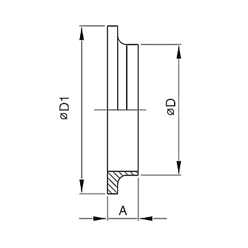 Конический штуцер под приварку SMS 3/4", нерж. сталь 316, TL3/4CONWSS-S TITAN LOCK