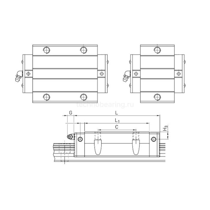 Каретка HGW15CCZAHZZ (HCW15CCZAHZZ) TECHNIX