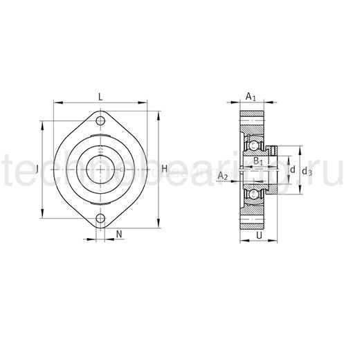 Подшипниковый узел FLCTE25 INA