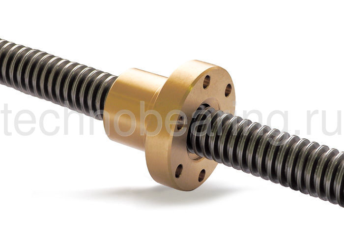 Гайка трапецеидальная с фланцем (бронза) d=20 мм, шаг резьбы 4 мм (прав. резьба), BFM 20-4-D TECHNIX