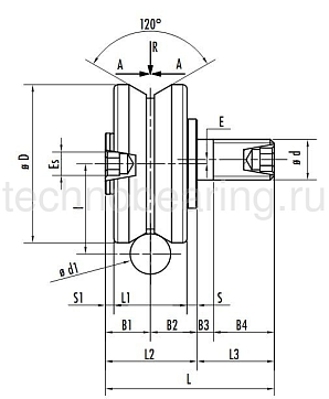 Ролик с V-образным желобом эксцентриковый E210 2RS CTS