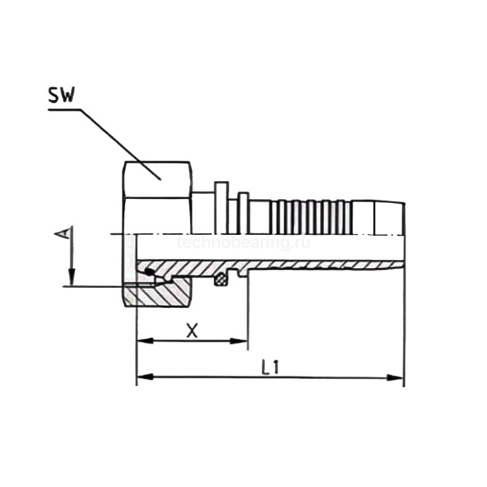 Фитинг DN 06 DKOL (Г) M14X1.5, TL-DKOL06F14X1.5 TITAN LOCK — детальное фото 1