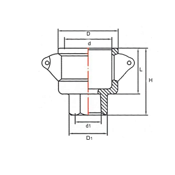 Камлок латунный тип D розетка, внутр. резьба BSP 4", TL400DBR TITAN LOCK