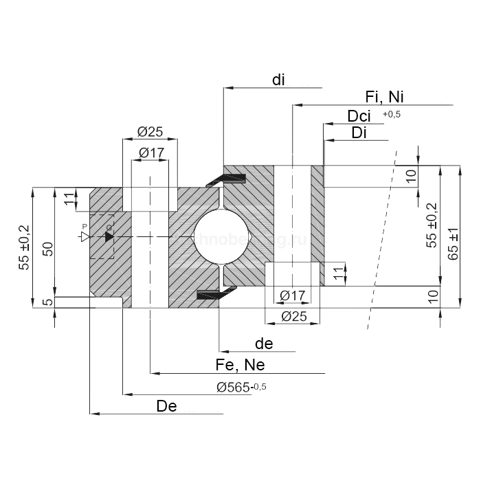 ОПУ стандартная серия с одним рядом шариков NB1.25.0475.200-1PPN ISB — детальное фото 1
