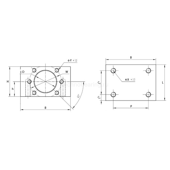 Держатель для гайки ШВП DSG1204 ISKRA
