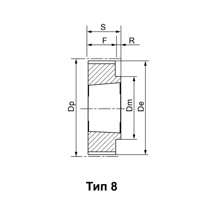 Шкив зубчатый с профилем HTD под втулку тапербуш 64-5M-15 TB (PHP 64-5M-15TB) Sati — детальное фото 1