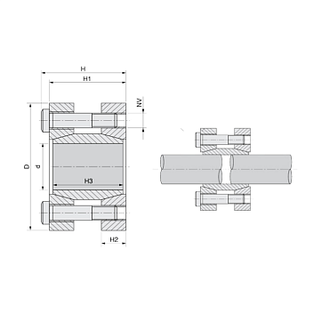 Зажимная втулка KLMM048 (PHF FX130-48x90) ISKRA