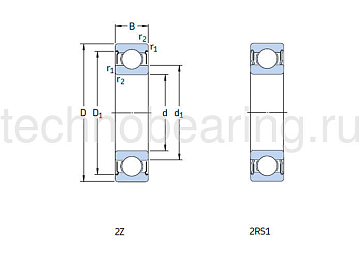 Подшипник W6005-2RS1 SKF