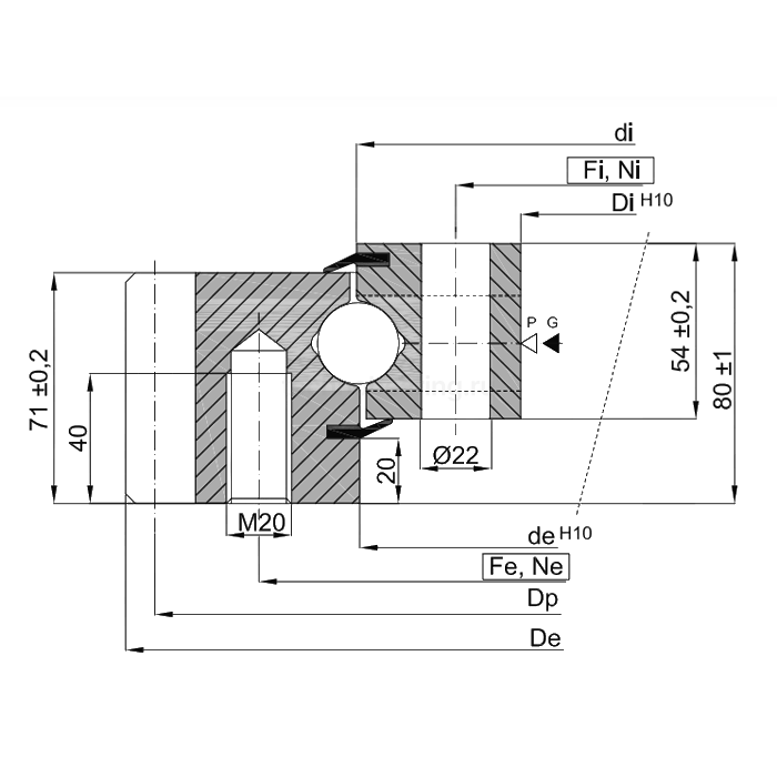ОПУ стандартная серия с одним рядом шариков EB1.250455200-1STPN ISB